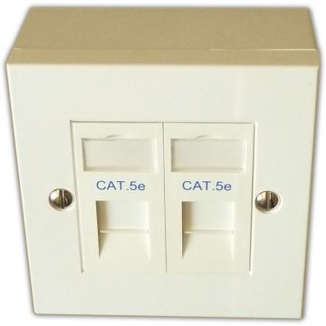 Cat5e 2-Way Data Outlet Kit with Backbox