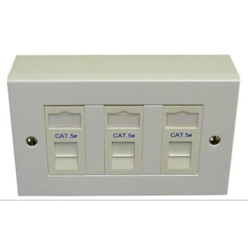 Cat5e 3-Way Data Outlet Kit with Backbox