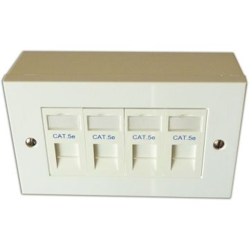 Cat6 4-Way Data Outlet Kit with Backbox
