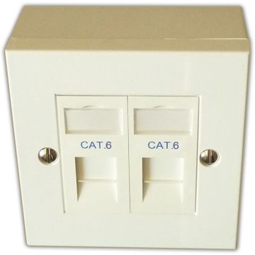 Cat6 2-Way Data Outlet Kit with Backbox