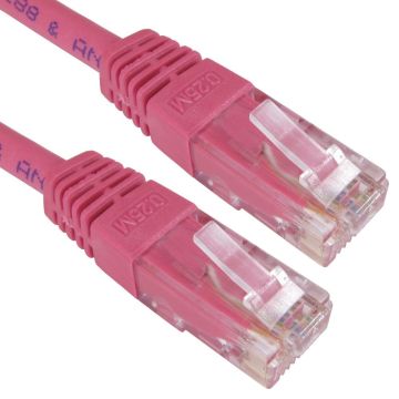 1m Pink Cat6 U/UTP Copper Patch Lead