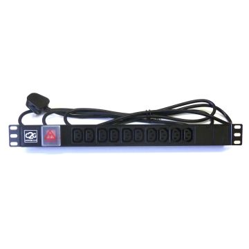 19" 1U 10-Way IEC C13 Horizontal PDU