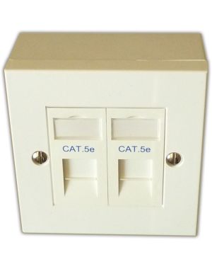 Cat5e 2-Way Data Outlet Kit with Backbox
