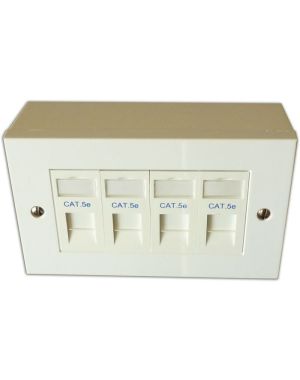 Cat5e 4-Way Data Outlet Kit with Backbox