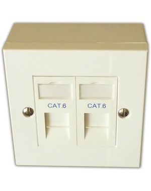 Cat6 2-Way Data Outlet Kit with Backbox