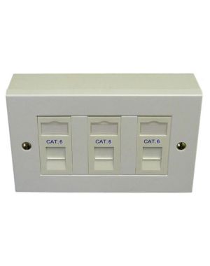 Cat6 3-Way Data Outlet Kit with Backbox