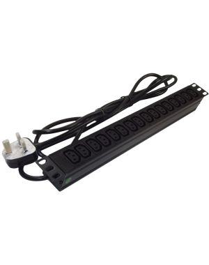 19" 1U 16-Way IEC C13 Horizontal PDU – Unswitched