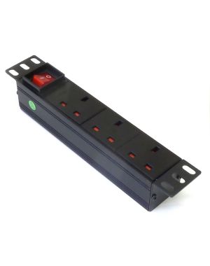 10" 1U 3-Way UK Horizontal PDU – Bracket Entry
