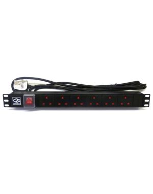 19" 1U 6-Way UK Horizontal PDU
