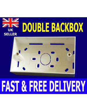 CAT6 RJ45 Double Ethernet Network 2 Port Data Wall Socket FacePlate+19MMBack Box