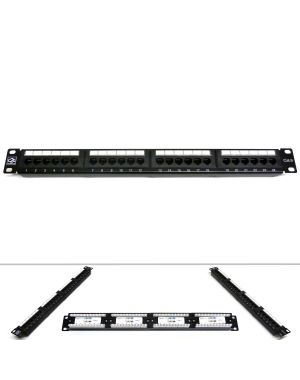 19” Cat 6 24 Port RJ45 Patch Panel UTP Ethernet Network Data Rack Mount ...