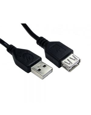 USB 2.0 Type A Male to Female Extension Leads - Multiple Lengths in Black